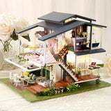 DIY Miniature Doll House Furniture Kits Wood Romantic Modern Villa Cottage Puzzle Playset Self Assembled for Girls