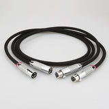 2Pcs Hi-End HIFI Silver-Plated 2 Core XLR OFC PCOCC Female XLR to Male XLR RCA Jack Audio Cables Wire Line