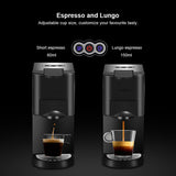 Coffee Machine 4in1 Multiple Capsule Espresso Dolce Milk&Nespresso&ESE Pod&Powder Coffee Maker Stainless Metal Outook