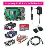 Original Raspberry Pi 4 Model B Kit + Aluminum Case + Heat Sink + 3A Switch Power +  HDMI-compatible Option 64 32GB Card |Reader