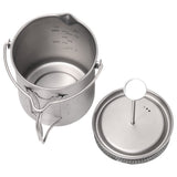 Lixada 750ml Titanium Coffee Cup Mug French Press Pot Coffee Maker with Lid Outdoor Camping Cooking Pot for Picnic Backpacking