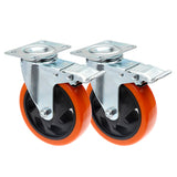 1pc 4 / 5 inch Furniture Caster Wheel w/ Brake Soft Rubber Swivel Caster Roller Wheel For Heavy Duty Machine Platform Trolley