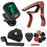 Guitar Tools Kit Guitar Violin Ukulele Bass Electronic Tuning Tuner Guitar Capo Picks Fingertip Protector Parts Accessories Set