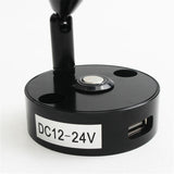 DC12V 24V LED touch dimming RV reading light USB interface reading light, led dimmable boat light, wall mounted led wall lamp