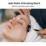 Jade Roller &amp; Scraping Board Set Scraping Massage Tools for Facial Skin Care Anti-aging Eye Neck Beauty Roller Facial Massager