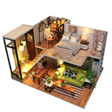 CUTEBEE DIY DollHouse Miniature Doll House With Furniture Kit Wooden House Miniaturas Toys For Children New Year Christmas Gift