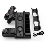 PS4/ PS4 Pro/ PS4 Slim Console Vertical Cooling Stand Controller Charging Base 2 Cooler 10 Games Storage for Sony Playstation 4