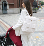 New Design Waterproof Diaper Backpack Vegan Leather Nappy Bags With Changing Pad Luxury Baby Bag for Mom And Dad