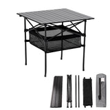 Foldable Table Camping Table Outdoor BBQ Backpacking Aluminum Alloy Portable Durable Barbecue Desk Picnic Table for 70*70*70cm