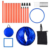 Dog Agility Equipment Set,Direction Training, Tunnel, Jump Ring, Jump Pole,Weave Pole, Pet Obstacle Course Training Equipment