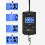 Portable 40Kg Hanging Scale Digital Scale Blue Backlight Electronic Fishing Weights Pocket Scale Luggage Scales Hook Scale