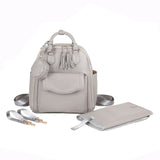 New PU leather Diaper Bag with Pacifier Bag Large Capacity Waterproof Travelling Nappy Changing Bag Stroller Bag for Newborn