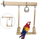 Bird Swing Toy Wooden Parrot Perch Stand Playstand with Chewing Beads Cage Sleeping Stand Play Toys Budgie Birds Cage Supply