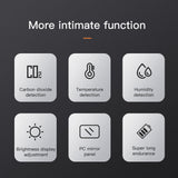 Wall Mounted Air Quality Monitor 3.5-inch Digital CO2 Detector 3in 1 Temperature Humidity CO2 Tester Rechargeable Carbon Dioxide
