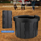 Portable Folding Camping Toilet Black Outdoor Commode Travel Portable Potty Car Toilet Folding Stool for Camping Hiking Strong