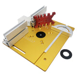 Upgrade Aluminium Router Table Insert Plate W/ Miter Gauge and Tenon Gauge and Fence for WorkBenches Wood Router Trimmer