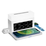 6In1 Multi Wireless Charger For Iphone 13 12 11 XS Pro Max RGB Night Light Alarm Clock Charging Staion For Apple