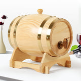 1.5/3/5L Wood Barrel Vintage Oak Beer Brewing Equipment Mini Keg Home Brew Beer Keg Tap Dispenser for Rum Pot Whisky Wine