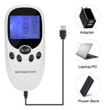 2 Channels Handheld Mini Muscle Stimulator Digital Massager Pulse With Sticker Portable Multifunctional Travel Pain Relief