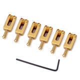 6Pcs Guitar Bridge Saddles Brass Block Dice Telecaster Bridge with Wrench for Electric Guitar 30X11X6mm