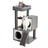 Cat Tree Play House Condo Cube Cave Platform Scratcher Post and Ball Toy  Cat Furniture