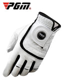 Pack 1 Pcs PGM Golf Gloves Men Left/Right Hand Genuine Lambskin Sheepskin Anti-skid Granules with Ball Marker Golf Glove Men