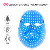 LED Facial Mask With Neck Near-infrared Photon Skin Instrumen For Skin Rejuvenation Wrinkle Acne Tighten Whitening Phototherapy