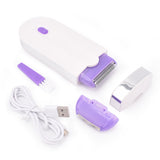 2 In 1 Rechargeable Electric Epilator Women Painless Hair Removal Lady Epilator Device Instant Sensor Light Shaver Dropshipping
