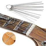 Guitar Luthier Tool Set 13 Stainless Steel Guitar Bridge Saddle Nut Files,9 Understring Radius Gauge,9 Sheet Sandpaper