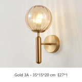 Modern Indoor Wall Lamp Nordic Bedroom Lamp Gold Black Glass Bedside Lighted Interior Led Lights Decoration for Wall AC85~260V