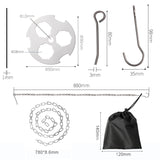 Lixada Camping Tripod Board Turn Branches into Campfire Tripod Titanium Campfire Support Plate with Adjustable Chain for Cooking