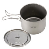 Lixada 1600ml Titanium Pot Ultralight Portable Hanging Pot with Lid and Foldable Handle Outdoor Camping Hiking Backpacking