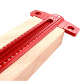 Precision Marking T-Ruler Scriber Square Hole Gauge Aluminum Alloy Woodworking Red Measuring Tools 30CM 40CM