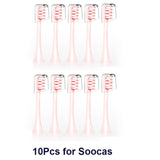 For xiaomi SOOCAS X1 X3 X5 X3U SOOCARE Sonic Electric Toothbrush Brush Head Mijia T100 Replaceable Tooth Brush Nozzles 8/10 Pcs
