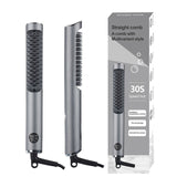 3 In 1 Negative Ions Hair Comb Straightener Dual-purpose Straight Curly Hair Beard Comb Hairstyle Tool