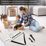 37-Key Electronic Keyboard Piano Guitar-Shaped Children's Piano with Shoulder Strap Mini Microphone Audio &amp; Headphone Jack