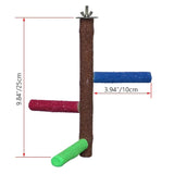 Parrot Perch Rough-surfaced Sand Perches Bird Cage Chewing Toy Ladder Perch Wood Stand Beaks Claws Trimmed Grinding