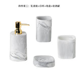 Ceramic Bathroom Decoration Accessories Toiletries Nordic Marble Pattern Soap Dish/lotion Bottle/toothbrush Holder/mouthwash Cup
