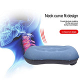 Blue Inflatable Pillow TPU Camping Trip Nap Neck Pillow Ultralight Rectangle Hiking Pillow For Travel Backpacking Fishing Beach