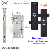 X1 Biometric Fingerprint Smart Electronic Door Lock Tuya APP Remotely IC Card Password Key Unlock Built-in Eight Language Voices