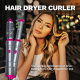 5 in 1 Set Hair Dryer Hot Comb Wet and Dry Professional Curling Iron Hair Straightener Styling Tool Hair Dryer Household Kit