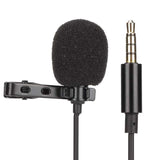 3.5mm Professional Lavalier Microphone Wired Omnidirectional Clip On Mic for Mobile Phone Computer Camera Live Video Interview
