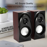 Wooden Desktop Speakers 3.5mm AUX Input USB Power Computer Speakers For Laptop Desktop Phone Audio Loudspeaker