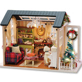 CUTEBEE DIY Doll House Wooden Doll Houses Miniature dollhouse Furniture Kit Toys for children Christmas Gift TD28