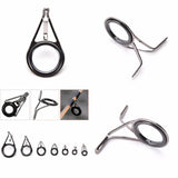 7Pcs/set  0.5cm-1.8cm fishing rod line guidesVintage Oval Fishing Top Rings Guides Pole Repair Kit