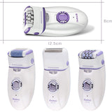 Kemei 3in1 electric epilator for women shaver leg body hair removal facial lady bikini trimmer epilator for face rechargeable