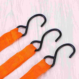4 PCS/Set inch Tie Down Straps Heavy Duty Cargo Motorcycle Truck Luggage Ratchet Straps with Hooks (Orange)