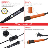 Meterk 14 in 1 Soldering Iron Kit 60W Adjustable Temperature Welding Soldering Iron with ON/OFF Switch 5pcs Soldering Tip Solder