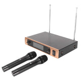 Professional UHF Wireless Microphone System One to Two Handheld Mic with Receiver for Home Party Karaoke US Plug 100-240V