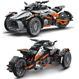 Creative Expert High-tech Super Speed Sports Racing Motorcycle 1228pc Moc Brick Technical Model Building Blocks Boys Toys 88013